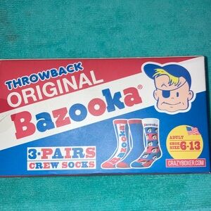 BAZOOKA Throwback Crew Socks - Blue and Red